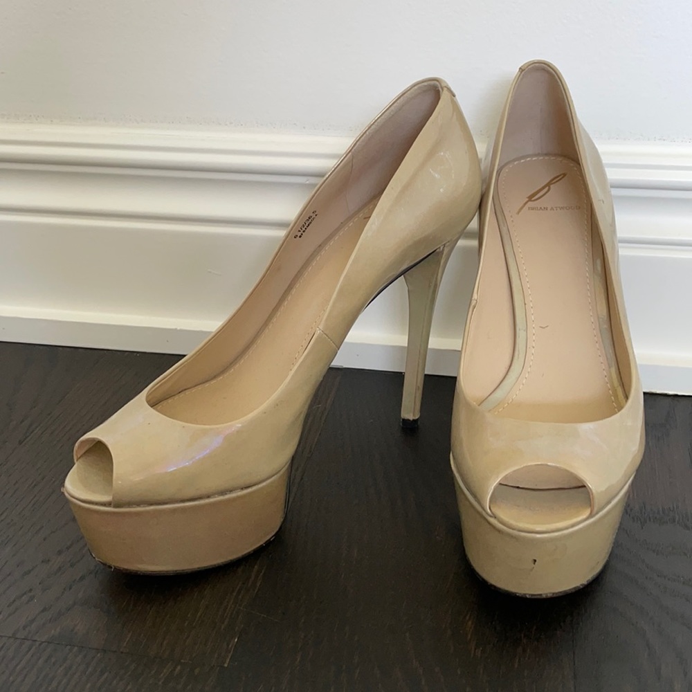 Brian Atwood Nude Patent Heel